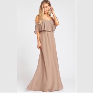 Show Me Your MuMu Tan Maxi Bridesmaid Dress